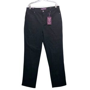 Gloria Vanderbilt Amanda Black Tapered Leg High Rise Jeans Womens 16 NEW